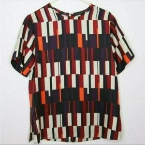 Rag & Bone Silk Crewneck Short Sleeve Blouse